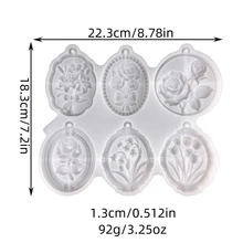 1pc Flower And Flower Frame Shaped DIY Resin Plaster Diffuser Stone Mold, Lily Of The Valley, Rose, Lily, Tulip Hanging Decorations, Resin Silicone Mold - Multicolor - View 12