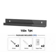 Black Wall-Mounted Bathroom Storage Rack Set, Plastic Floating Organizer Shelf For Skincare And Cosmetics, Space-Saving Bathroom Wall Storage Organizer, Minimalist Modern Home Decor - Multiple Styles - View 14