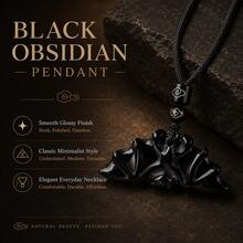 1PC Water Drop Shaped Chakra Crystal Pendant Necklace, Natural Obsidian Bat Healing Energy Amulet Jewelry, Spiritual Meditation Protection Witchy Gift - Obsidian Pendant - View 16