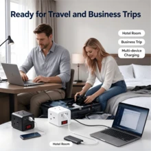 UK Plug Multi-Outlet Power Strip With USB-A/USB-C Ports, 2m Extension Cord, Overload Protection Switch, Compact Power Cube For Home/Office/Bedroom - UK Plug(220-240V) - View 4