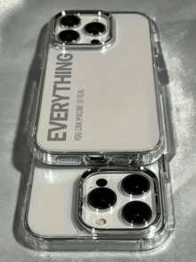 1件透明英文「Imagine It True」個性化極簡全包覆TPU防震手機殼，適用於Apple 18 17 16 15 14 13 12 11 Pro Max Air - 彩色 - 查看 2
