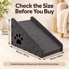 Felt Pet Ramp, Non-Slip Grooved Surface Dog & Cat Stairs, Suitable For Sofa And Bench, Small Dog Pet Steps, Joint Protection For Senior Pets - Khaki - View 8