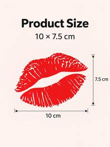 1pc Red Lip Print Car Window Sticker, Kiss Print Car Body And Glass Decor Decal, Cute Gift For Female Drivers And Car Enthusiasts, Suitable For Valentine's Day, Birthday And Daily Commute - A - View 5