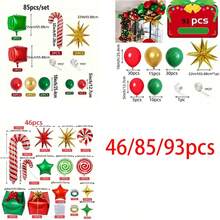46/85/93pcs Christmas Balloon Arch Set - Red & Green Theme Design, Suitable For Christmas, New Year, Anniversary And Holiday Party Decoration - View 9