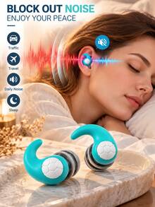 Reusable Silicone Earplugs With 3 Sizes Of Replaceable Ear Tips, Soft Washable Noise-Reducing Earplugs, Suitable For Sleep, Swimming, Concerts And Studying, Comfortable Invisible Design - Multicolor - View 5