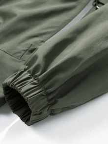 European And American Plus Size Men's Loose Hooded Outdoor Jacket, Camping, Hiking, Trekking, Workwear Jacket - Army Green - View 7