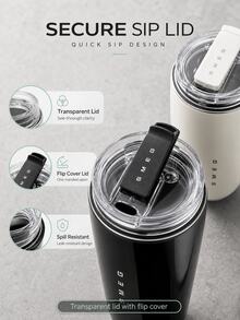 Double-Wall Insulated Travel Mug 420ml Lightweight Coffee Cup With Lid, Portable For Office And Commute - Below 0.5L - View 6