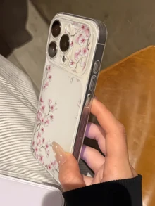 1件透明木蘭花枝個性化極簡防摔軟TPU手機殼 全包覆防污保護殼 適用於 Apple 18 17 16 15 14 13 12 11 Pro Max Air - 彩色 - 查看 2