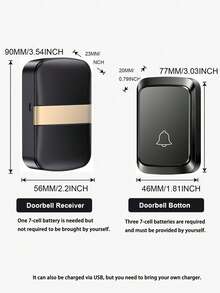 Wireless Doorbell For Home, 60 Ringtones, 5 Volume Levels, Long Range Loud Sound, Suitable For Home, USB Interface, Suitable For Living Room, Garden, Bedroom, Portable And Easy To Install, Home Security - View 13