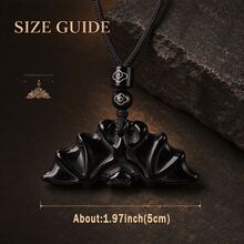 1PC Water Drop Shaped Chakra Crystal Pendant Necklace, Natural Obsidian Bat Healing Energy Amulet Jewelry, Spiritual Meditation Protection Witchy Gift - Obsidian Pendant - View 10