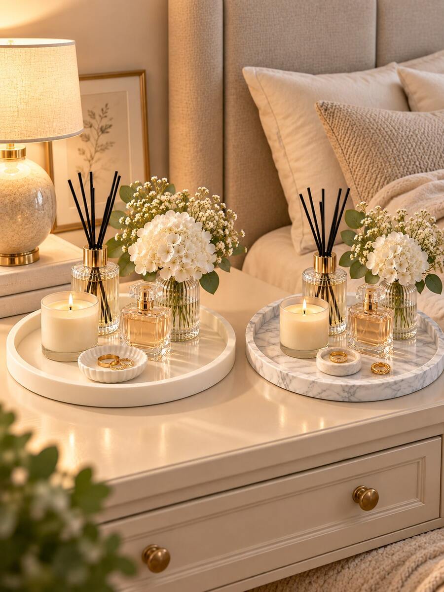 1pc Cream White Soft Silicone Wavy Edge Vanity Tray, Elegant Jewelry Fragrance Candle Storage Tray, Bedroom Bathroom Countertop Decor Vanity Tray, Home Fragrance Display Drawer Storage, Room Decor, Jewelry Storage Rack, Gift