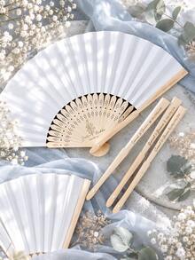 Quạt cầm tay bằng vải lụa cá nhân hóa, quà tặng tiệc cưới số lượng lớn, quà tặng khách mời cô dâu lễ rửa tội, quạt vải cho lễ sinh nhật người lớn - Nhiều màu - Xem 3