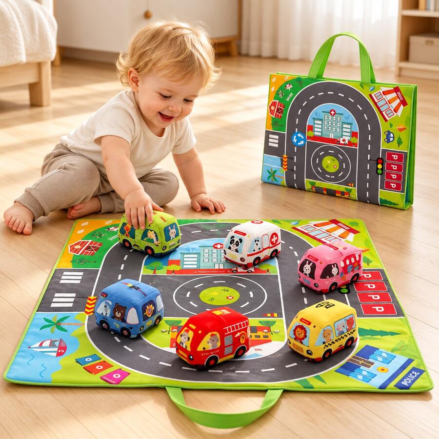 Infant Cloth Car Toy, Cultivate Children's Hands-On Coordination, Shape And Color Recognition, Christmas Gift