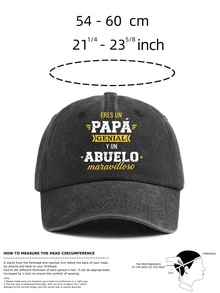 Vintage Washed Spanish Language Dad & Grandpa Print Baseball Cap, Adjustable Duck Bill Hat, Father's Day Gift For Men - A - View 3