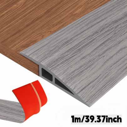 1pc 39.37 Inch PVC Floor Transition Strip - Self-Adhesive Sloped Edge, Decorative Speed Bump Guide Strip For Home, Suitable For Plywood, Carpet, Flooring, Tile Overlapping Edges