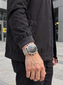 Emporio Armani AR11324 Men Quartz Chronograph Watch, Sport Business Style, Multi Sub-Dials, Polished Silver Metal Strap For Daily Wear - AR11324 - View 6