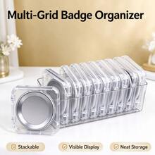 1/2/5/10pcs Button Badge Storage Box, Portable Dustproof Pin Organizer,Dustproof & Moisture-Proof, Multi Compartment Anime Badge Collector Case For Enamel Pins, Brooches, Small Jewelry - Multicolor - View 5