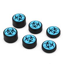 RALAN 6 Pack Crimson Bio Hazard Contamination Warning Thumbstick Grip Caps Compatible With PS5, Compatible With PS4, Compatible With Xbox One/Series X|S Controllers, 3 Heights Non-Slip Joystick Covers, Textured Analog Stick Caps - View 16