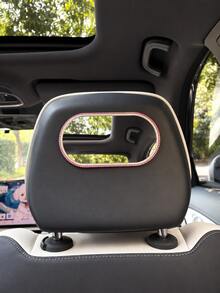 1pc Rhinestone Car Makeup Mirror, Self-Adhesive Crystal Shiny Car Makeup Mirror, Portable Sun Visor Mirror, Cute And Beautiful Car Interior Accessory Decoration, Suitable For Women And Girls - A - View 7