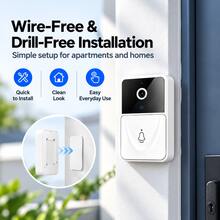 Chuông cửa video thông minh không dây WiFi, HD hồng ngoại nhìn đêm, đàm thoại hai chiều với bộ đổi giọng nói, thu âm 3 mét, tự động ghi hình chuyển động & phát lại từ xa, thông báo ứng dụng thời gian thực, chuông cửa an ninh cho căn hộ và biệt thự - Xem 3