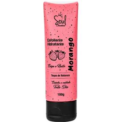 Esfoliante Hidratante Morango Soul Cosméticos Corpo e Rosto 100g