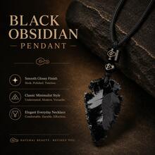 1PC Water Drop Shaped Chakra Crystal Pendant Necklace, Natural Obsidian Bat Healing Energy Amulet Jewelry, Spiritual Meditation Protection Witchy Gift - Obsidian Pendant - View 12