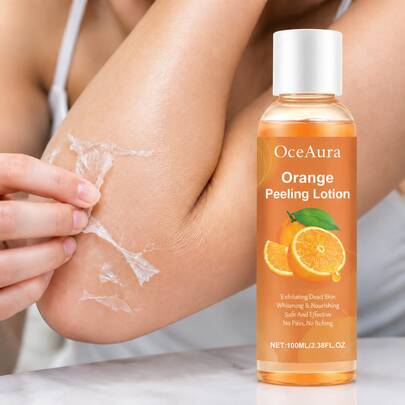 Orange Peel Exfoliating Oil, Soothing Orange Essential Oil, Brightening Skin Tone, Nourishing, Softening, Gentle Exfoliation, Natural Orange Extract Body Scrub, Visible Removal Of Dead Skin Cells, Gentle Nourishing Exfoliating Lotion For Face, Arms, Knees, Elbows And Whole Body