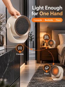 SOKANY A003 Desktop Space Heater, Portable Electric Heater For Home Use, Fast Heating With Adjustable Angle, Suitable For Bedroom, Living Room, Dormitory, Hand And Foot Warming - Khaki - View 5