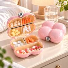 7-Compartment Floral Pattern Pill Box - Portable Medication Storage Container - Suitable For Elderly And Busy People - Suitable For Travel And Home Use - Multicolor - View 6