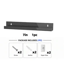 Black Wall-Mounted Bathroom Storage Rack Set, Plastic Floating Organizer Shelf For Skincare And Cosmetics, Space-Saving Bathroom Wall Storage Organizer, Minimalist Modern Home Decor - Multiple Styles - View 15