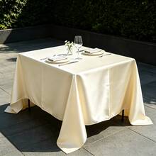 1pc Soft Glossy Multi-Color Classic Decorative Tablecloth, Suitable For Weddings, Valentine's Day, And Home Decoration - Beige - View 6