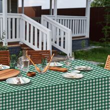 1/6/12PCS-137*274cm/137*137cm Green And White Plastic Plaid Tablecloth, Decorative Disposable Green Checkered Tablecloth, Suitable For Farm Birthday Wedding Rectangular Tablecloth, Party Tablecloth - Green - View 4