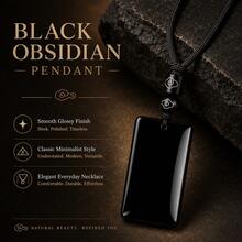 1PC Water Drop Shaped Chakra Crystal Pendant Necklace, Natural Obsidian Bat Healing Energy Amulet Jewelry, Spiritual Meditation Protection Witchy Gift - Obsidian Pendant - View 14