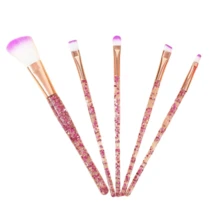 1 Set Sparkling Crystal Makeup Brush Set, Shiny Concealer, Eyeshadow, Eyeliner, Foundation, Lip Mixing Synthetic Brush Tool Set, Suitable For Women With Transparent Handle - Multicolor - View 10