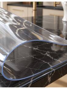 Clear PVC Table Protector, Waterproof Oil-Resistant Easy Clean Table Cover, Cuttable Desk Mat For Dining Table, Kitchen & Office - Clear - View 5