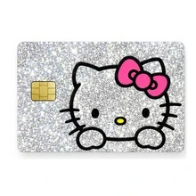 FIFA 4pcs/1pc Hello Kitty Cute Card Stickers, Pink, Silver, Purple Glitter Style, Bow Cat Pattern, 4 Styles Available, Suitable For Credit Cards, Debit Cards And Transportation Cards Surface Decoration, Sweet Girl Style Bank Card Film - Sticker - View 3