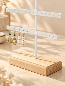 Iron Art Earring Rack Storage Earring Stud Ear Clip Hanging Rack Home Jewelry Display Stand Jewelry Display Prop Solid Wood - Multicolor - View 7