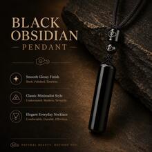 1PC Water Drop Shaped Chakra Crystal Pendant Necklace, Natural Obsidian Bat Healing Energy Amulet Jewelry, Spiritual Meditation Protection Witchy Gift - Obsidian Pendant - View 17