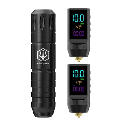 Poseidon Metal Tattoo Pen With Two 1800mAh Batteries Stable Power Supply And Long Battery Life Easy To Operate Suitable For Professionals And Beginners