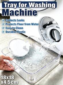 New Transparent Washing Machine Drain Tray, Effectively Prevents Laundry Room Floor Overflow, Laundry Room Floor Protection Tray, Laundry Area Cleaning And Storage Accessory - Multiple Styles - View 9