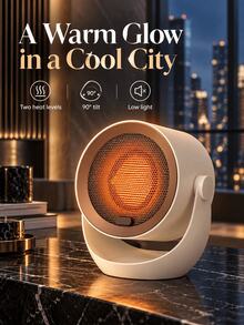 SOKANY A003 Desktop Space Heater, Portable Electric Heater For Home Use, Fast Heating With Adjustable Angle, Suitable For Bedroom, Living Room, Dormitory, Hand And Foot Warming - Khaki - View 9