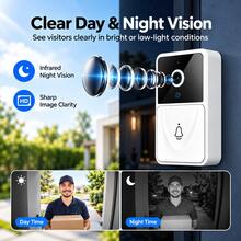 Chuông cửa video thông minh không dây WiFi, HD hồng ngoại nhìn đêm, đàm thoại hai chiều với bộ đổi giọng nói, thu âm 3 mét, tự động ghi hình chuyển động & phát lại từ xa, thông báo ứng dụng thời gian thực, chuông cửa an ninh cho căn hộ và biệt thự - Xem 4