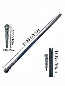 Halloween Party Props Costume Cane All Black Magician Cane Stick Cane, DIY Adjustable Length, Suitable For Cosplay Accessories, Performance Props, Holiday Gifts - Multicolor - View 24