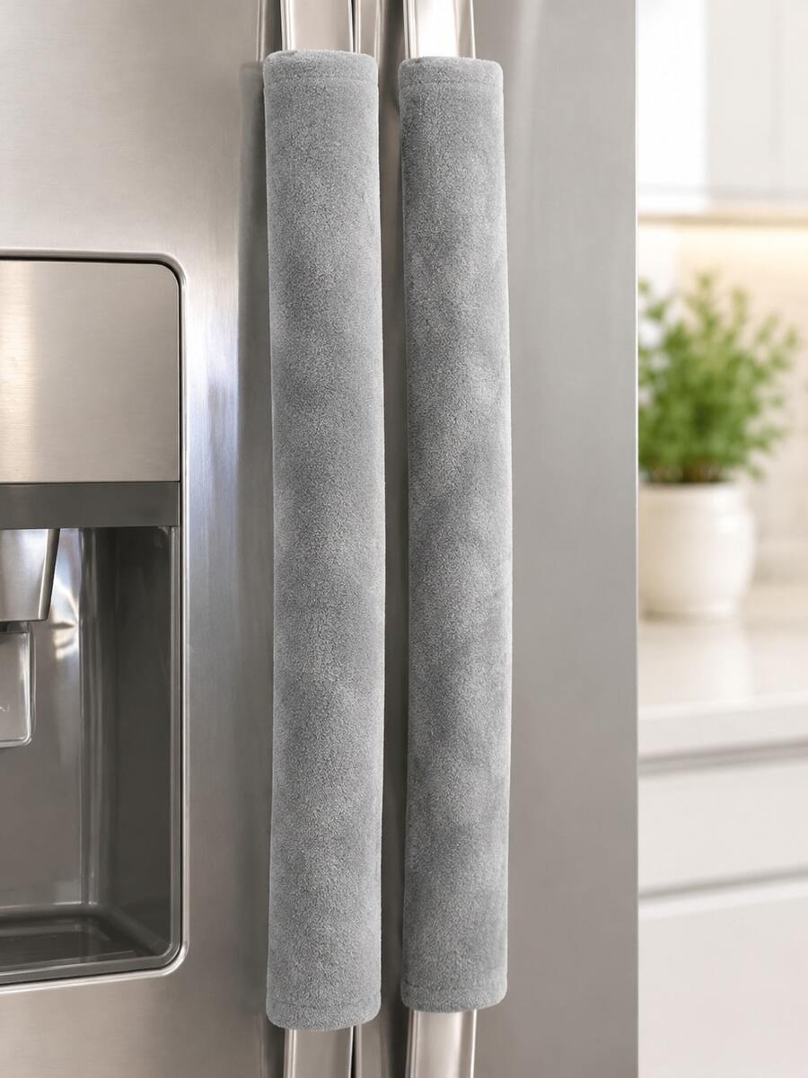 1/2pcs Refrigerator Door Handle Covers, Anti-Slip Anti-Oil Heat-Insulating Handle Covers, Suitable For Refrigerator, Oven, Microwave, Winter Cold-Proof Door Handle, Kitchen Door Handle Accessories, Room Decoration, Bedroom Decoration, Refrigerator Handle Protective Cover