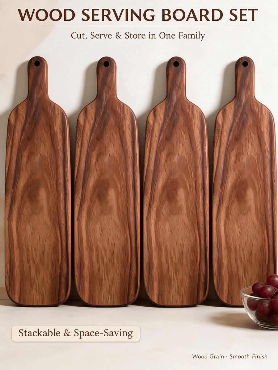 Extra Long Rectangular Cutting Board With Handle - Kitchen Cutting Board, Wooden Board, Serving Board, Fashionable Wooden Design Platter, Multi-Purpose, Cheese Board, Coffee Wooden Tray, Snack Wooden Tray, Perfect For Desserts, Cheese, Appetizers, Steak, Hors D'oeuvres And Fruit, Restaurant, Patio, Holiday Party, Luxury Home Decor Tray, Essential For Hosting, Suitable For All Seasons, Kitchen Accessories, Holiday Gift