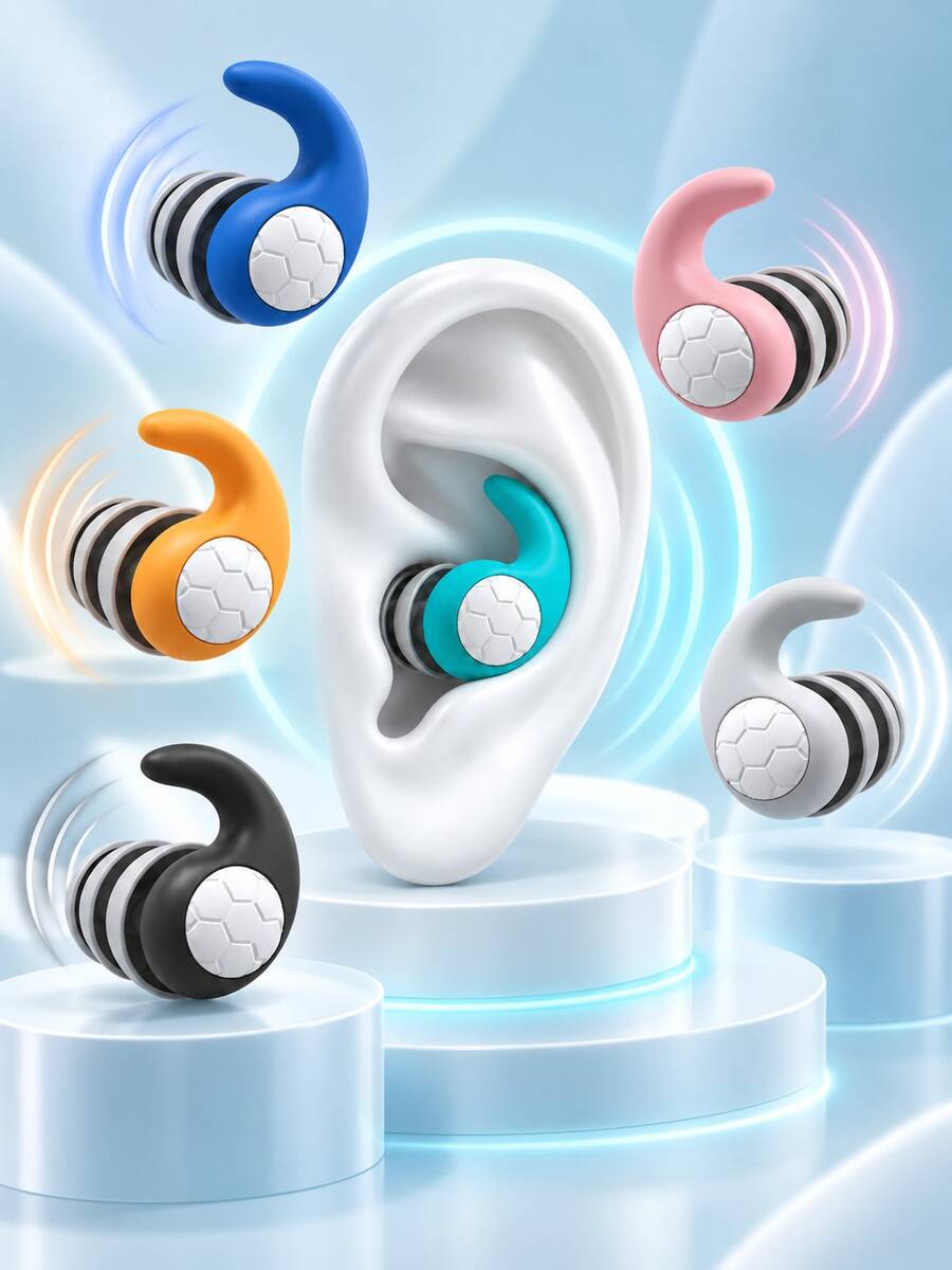 Reusable Silicone Earplugs With 3 Sizes Of Replaceable Ear Tips, Soft Washable Noise-Reducing Earplugs, Suitable For Sleep, Swimming, Concerts And Studying, Comfortable Invisible Design - Multicolor - View 1