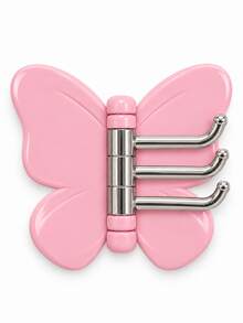 Rotating Butterfly 3-Hook Self-Adhesive Wall Hook, No-Drill 3-In-1 Rotating Hook, Suitable For Bathroom, Kitchen, Bedroom, Entryway And Behind Door, Coat, Hat, Towel, Key Storage Rack, Home Storage Wall-Mounted Cute Room Decor Home Decoration Back To School Season - Multicolor - View 15
