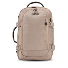W WINGS Liten resebackpack för kvinnor och män | Kabinväska för under sätet med andningsbar rygg, resväskarem och framficka - Beige - Visa 13