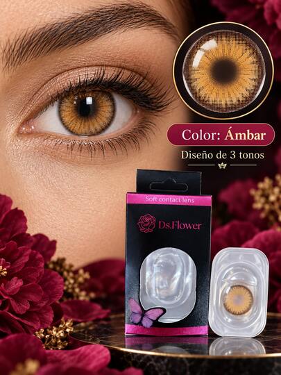 Colored Contact Lenses 1 Pair, Natural Style With 14.5mm Diameter, Annual Disposable Use, 12 Colors To Choose From: Gem Blue, Green, Brown, Yellow, Blue, Gray And More, Ideal For Daily Wear, Parties And Special Makeup