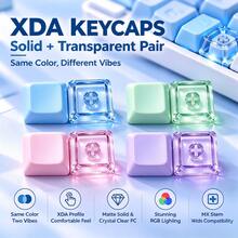 مجموعة أغطية مفاتيح XDA 6 صلبة 6 شفافة 12 قطعة 10 صلبة 10 شفافة 20 قطعة شفافة ذات ساق متقاطع بألوان باستيل من مادة PC لتزيين لوحة المفاتيح الميكانيكية وتجميع السلاسل المفتاحية - مشاهدة 1